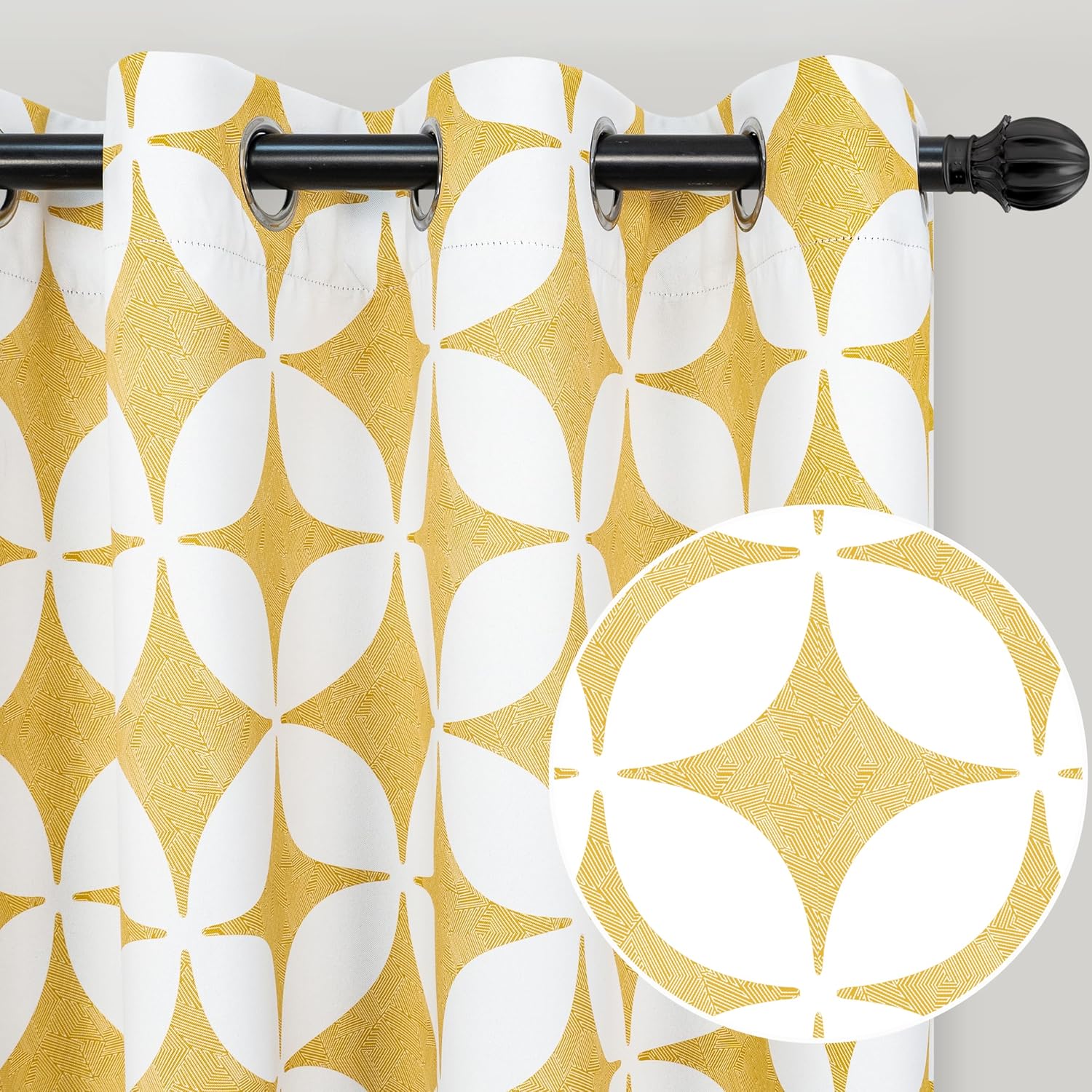 Solis Digital Printed Eyelet Curtains – Pair