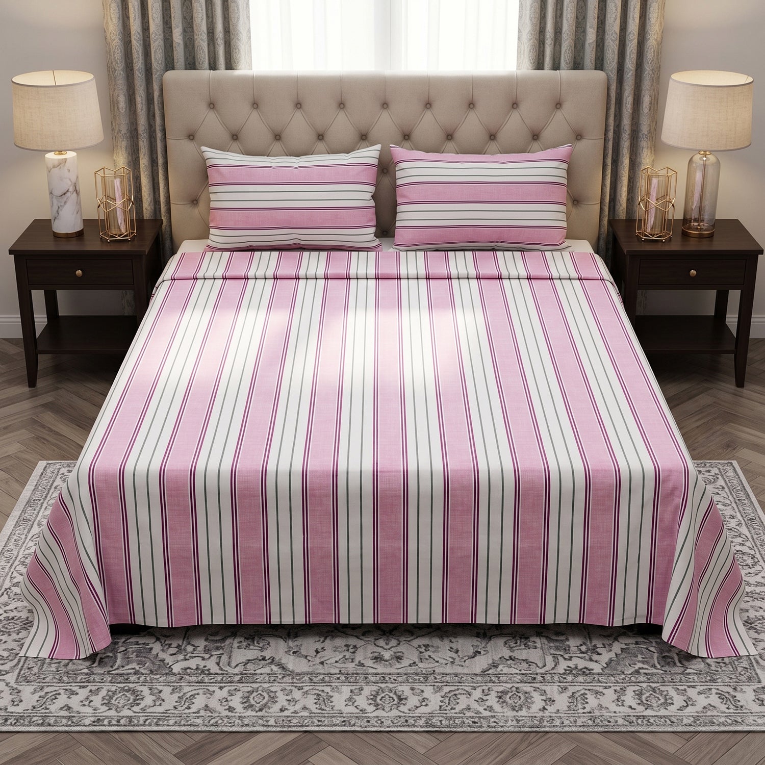 Primrose Printed Bed Sheet Set – King Size 3 Pcs