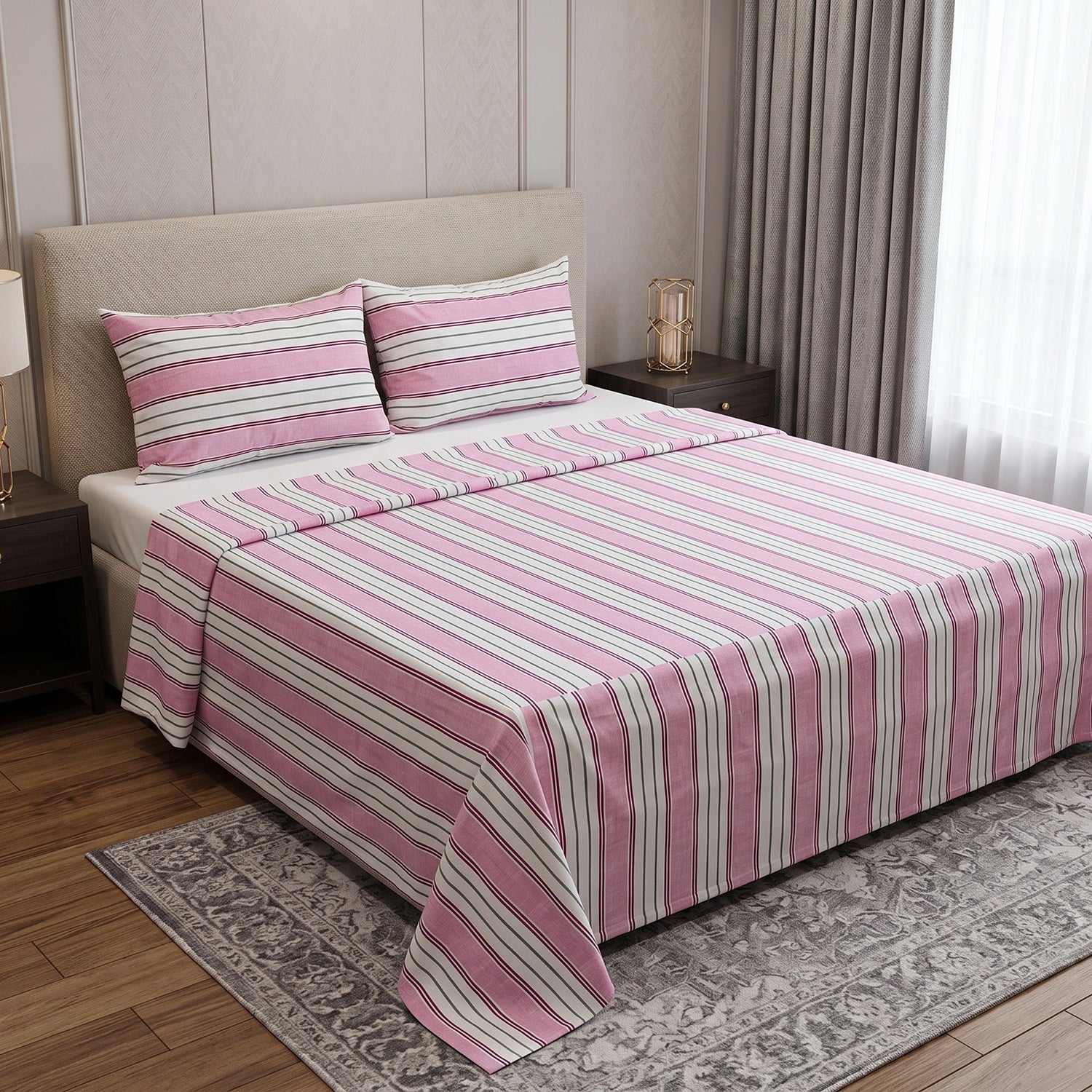 Primrose Printed Bed Sheet Set – King Size 3 Pcs