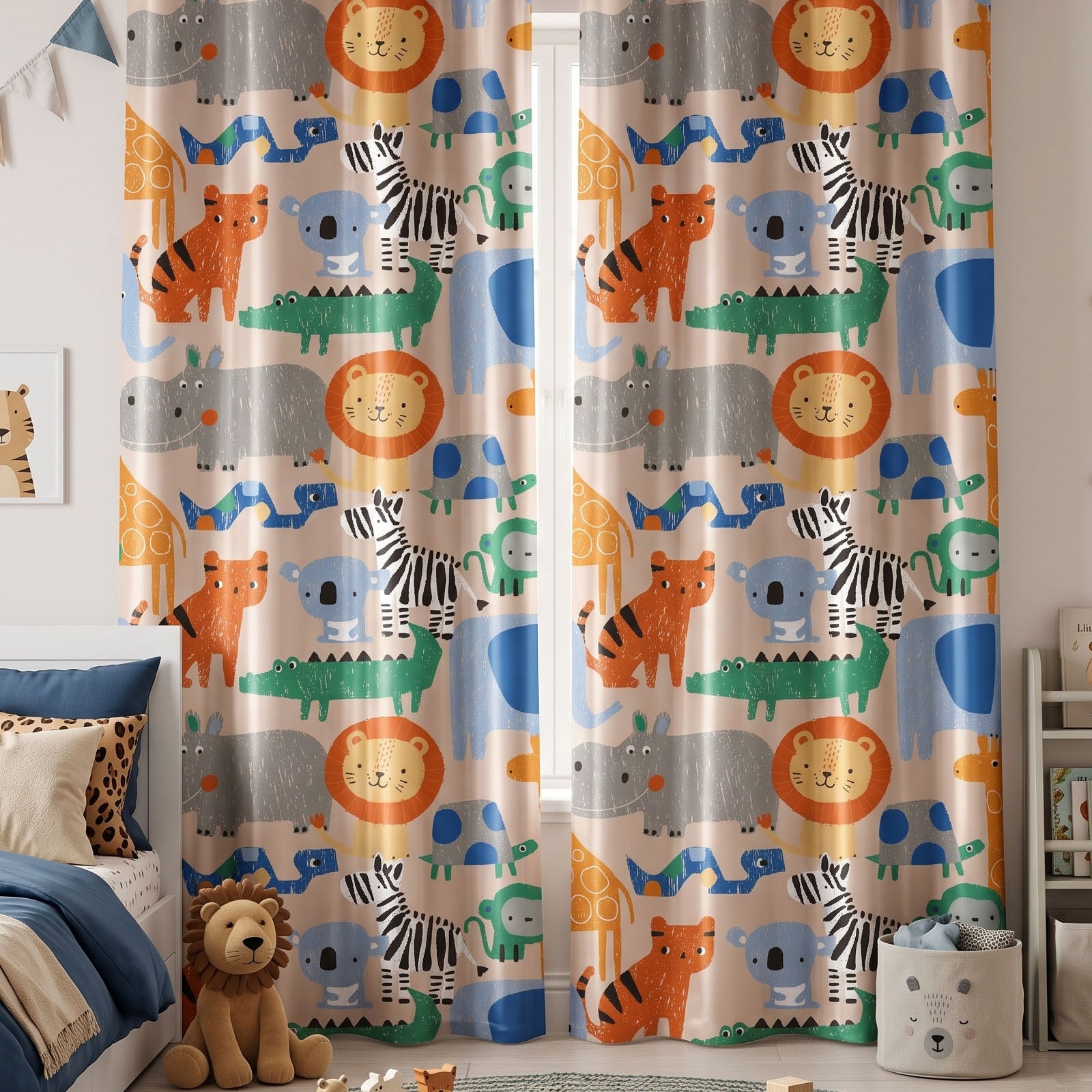 Zooey Digital Printed Eyelet Curtains – Pair