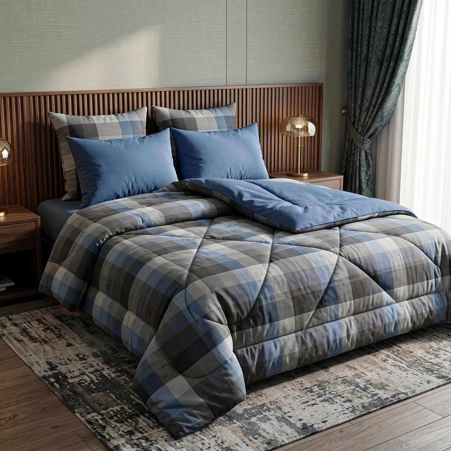 Denim 6 Pcs quilted comforter set by Nylsa