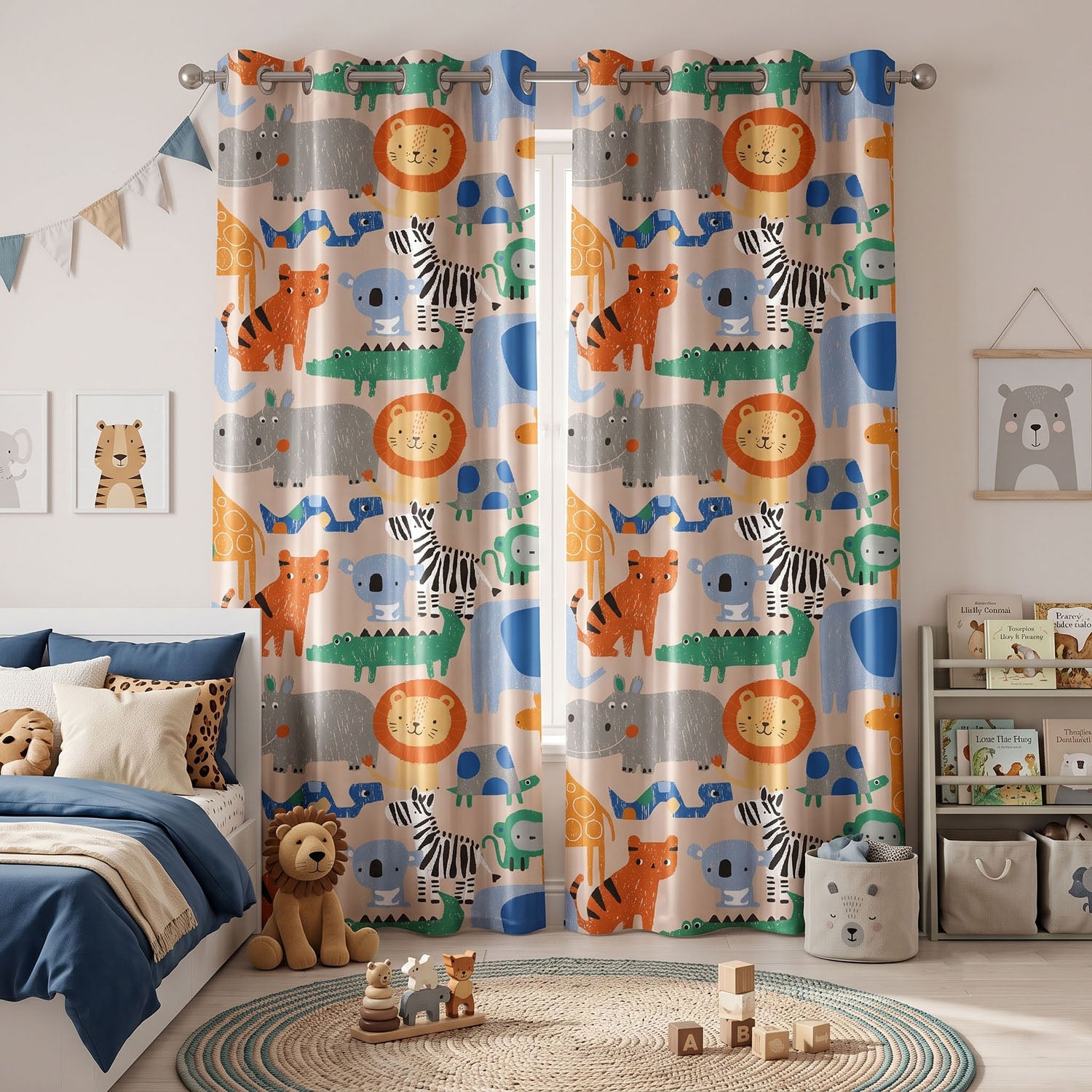 Zooey Digital Printed Eyelet Curtains – Pair