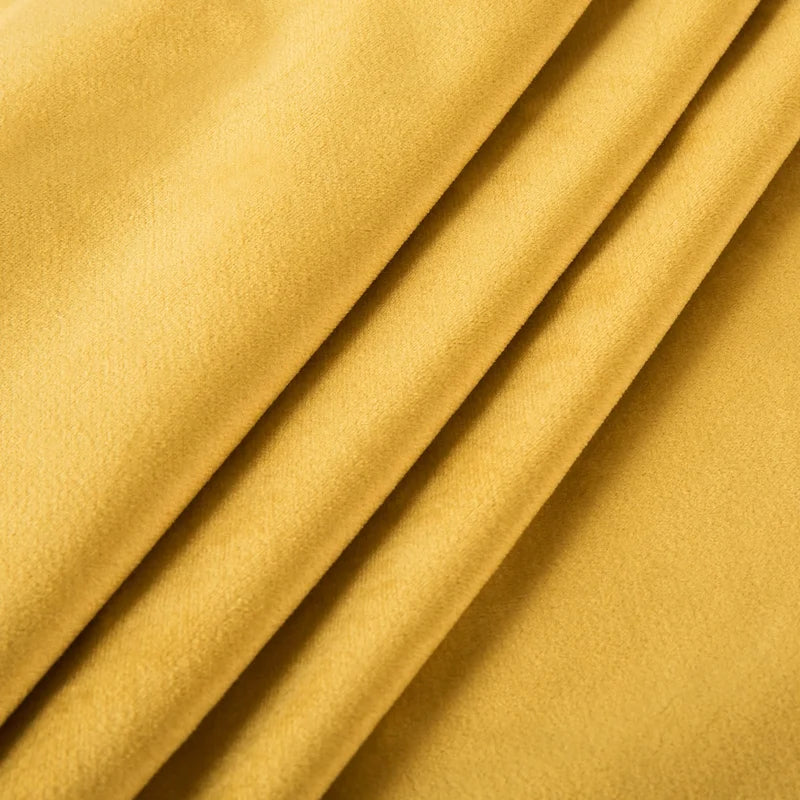 Mustard velvet eyelet curtains pair by Nylsa
