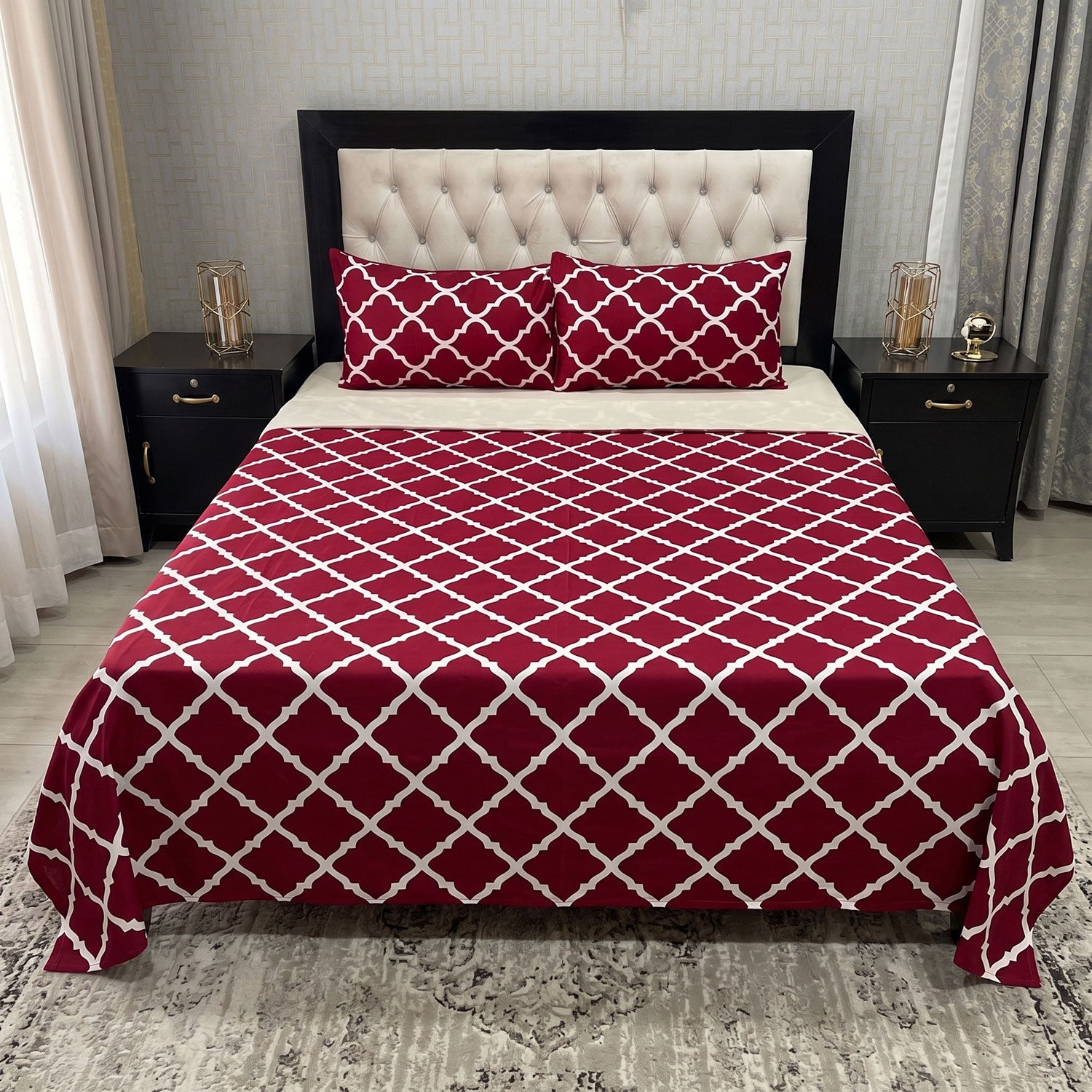 Garnet 3 Pcs King bed sheet set by Nylsa