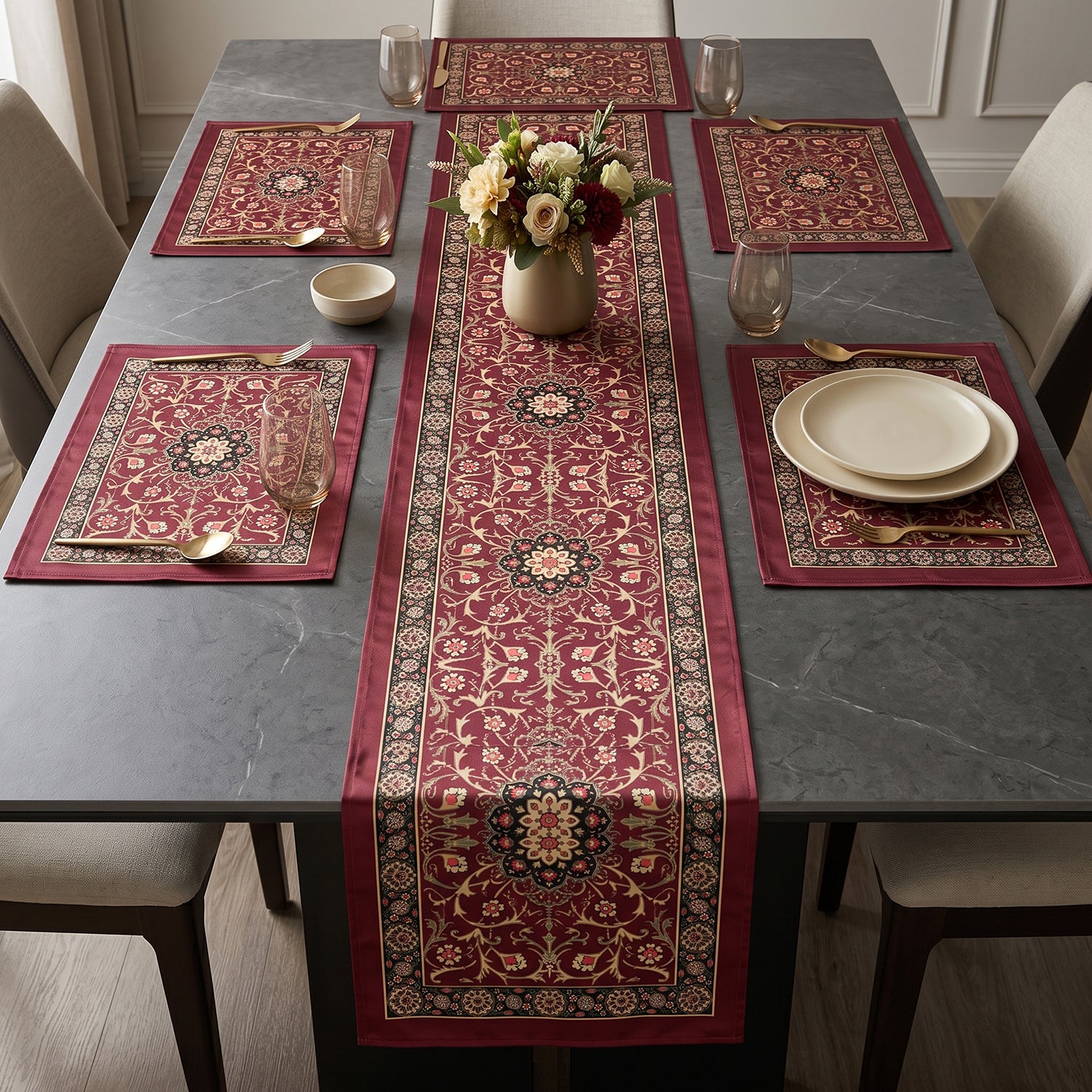 Zafran Printed Table Linen Sets