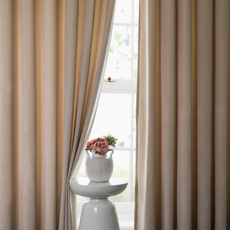 Cashmere velvet eyelet curtains pair by Nylsa
