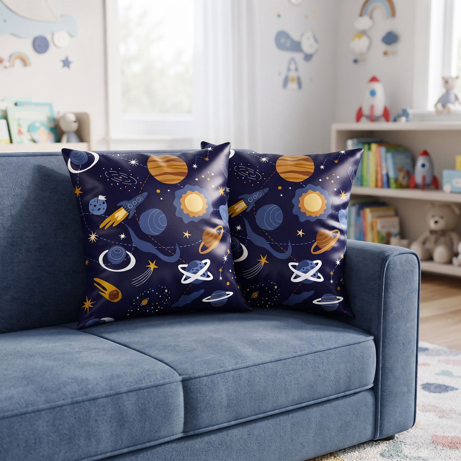 Orbit kids printed cushion cover by Nylsa