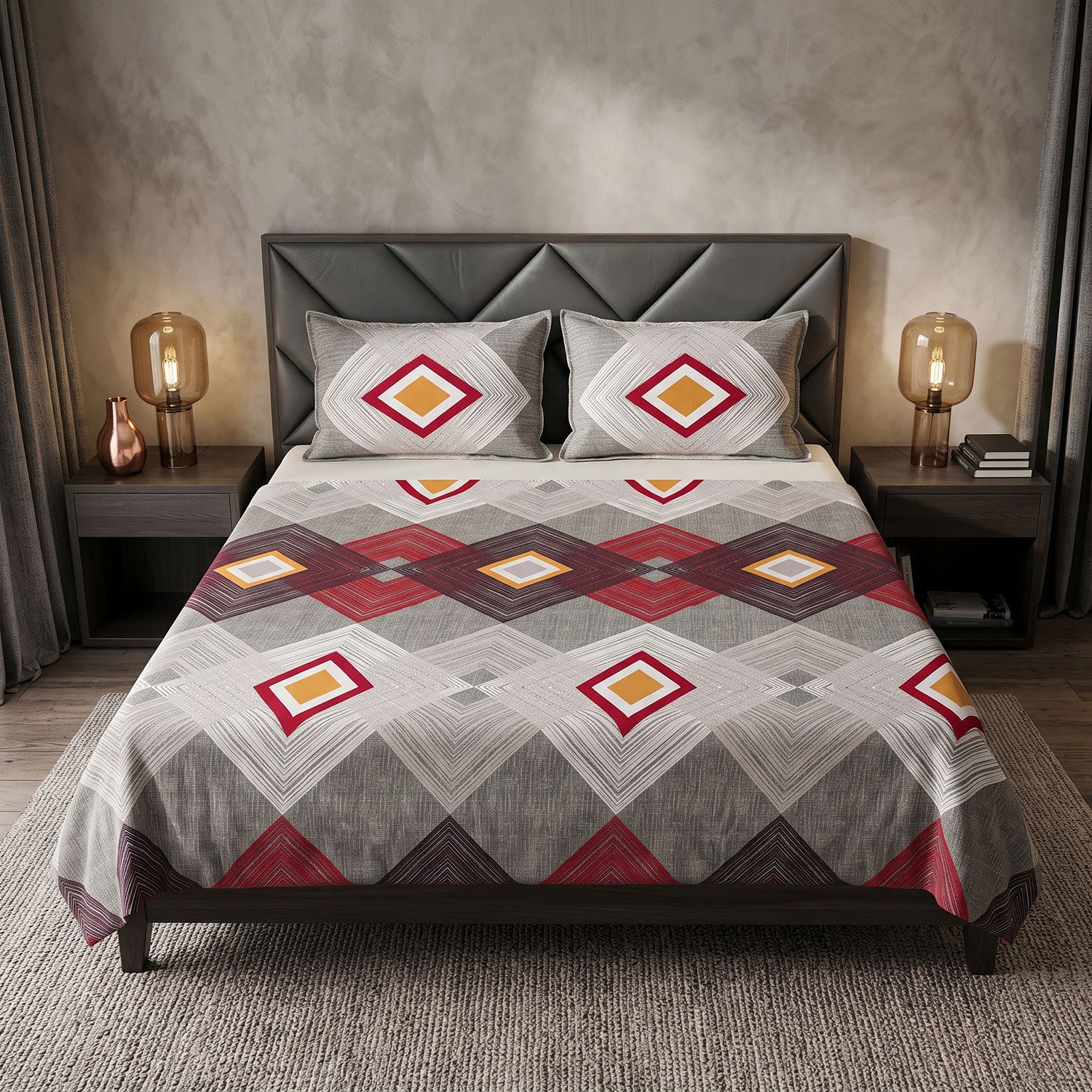 Modena 3 Pcs King bed sheet set by Nylsa