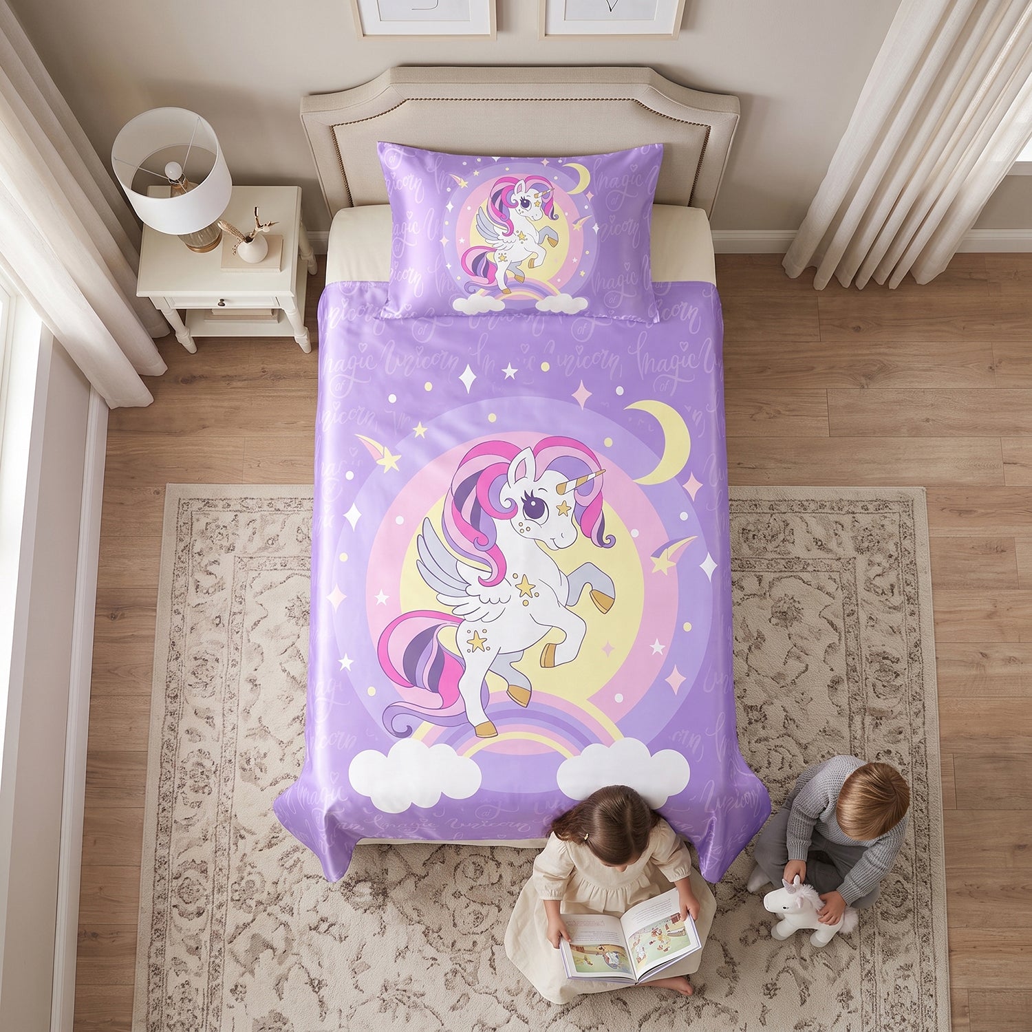 Moonlight kids printed bedsheet set 2 pcs by Nylsa
