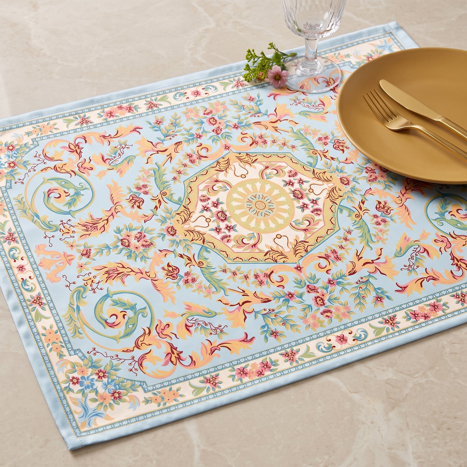 Rosette Printed Table Linen Sets