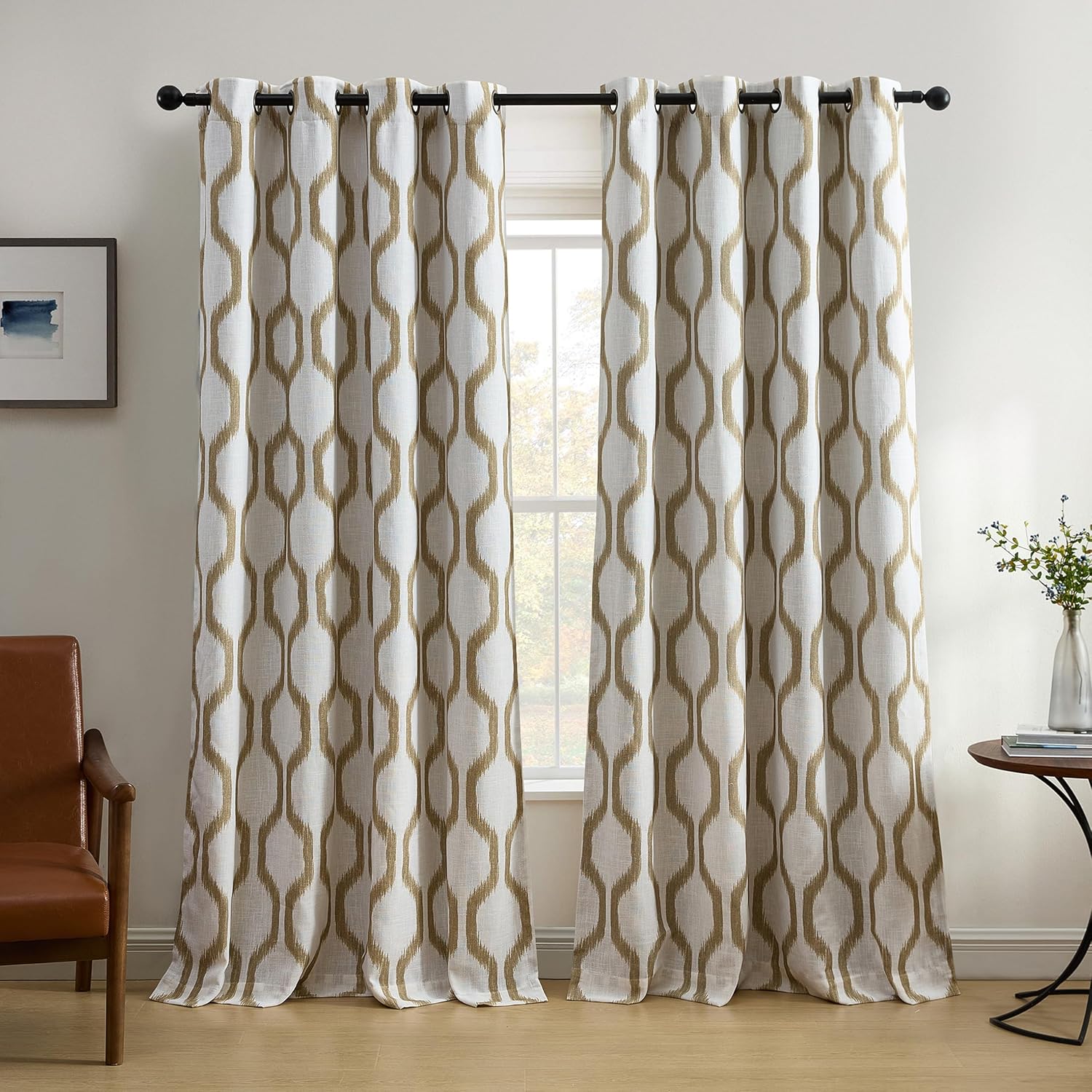 Contour Digital Printed Eyelet Curtains – Pair