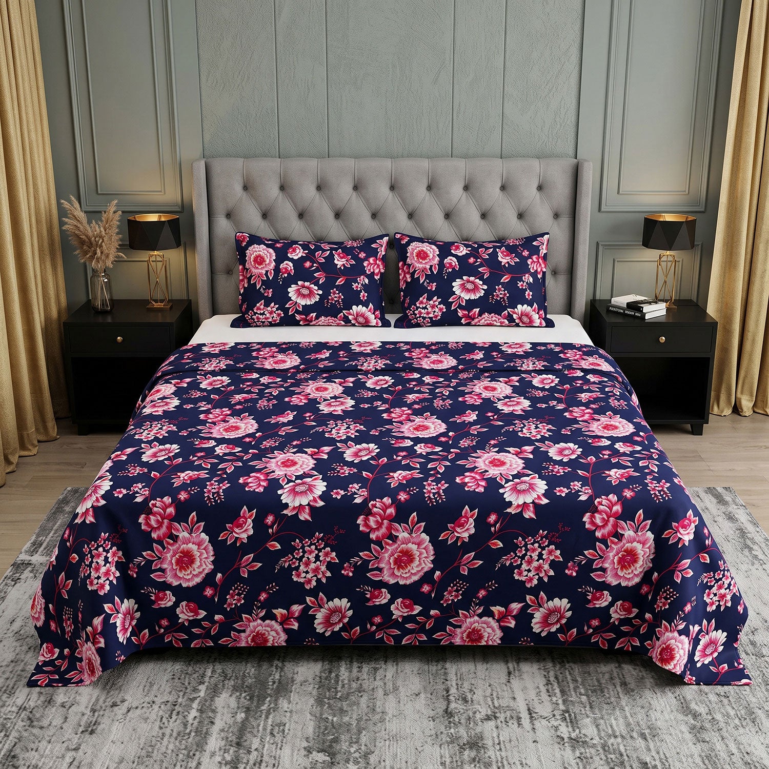 Roselyn 3 Pcs King bed sheet set by Nylsa