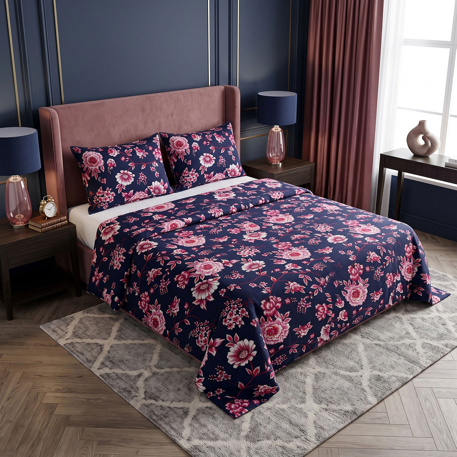 Roselyn 3 Pcs King bed sheet set by Nylsa