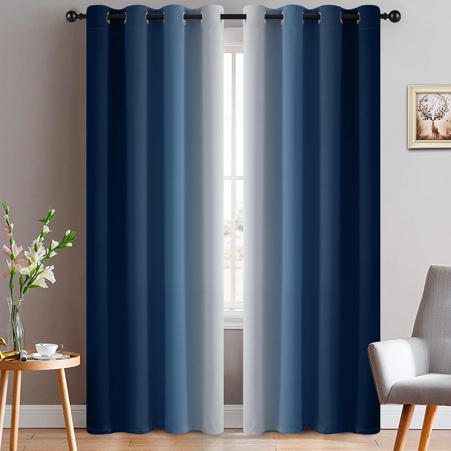 Twilight Digital Printed Eyelet Curtains – Pair