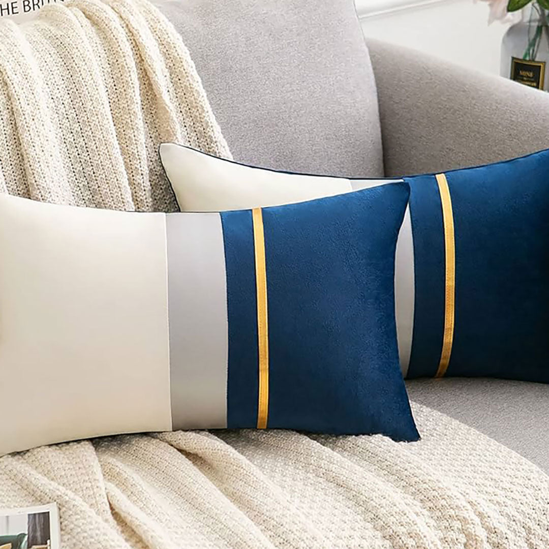 Luxe Panel Stripe velvet cushion covers set of 2 by Nylsa