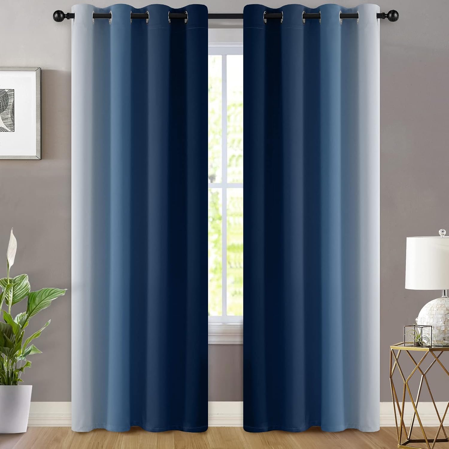 Twilight Digital Printed Eyelet Curtains – Pair
