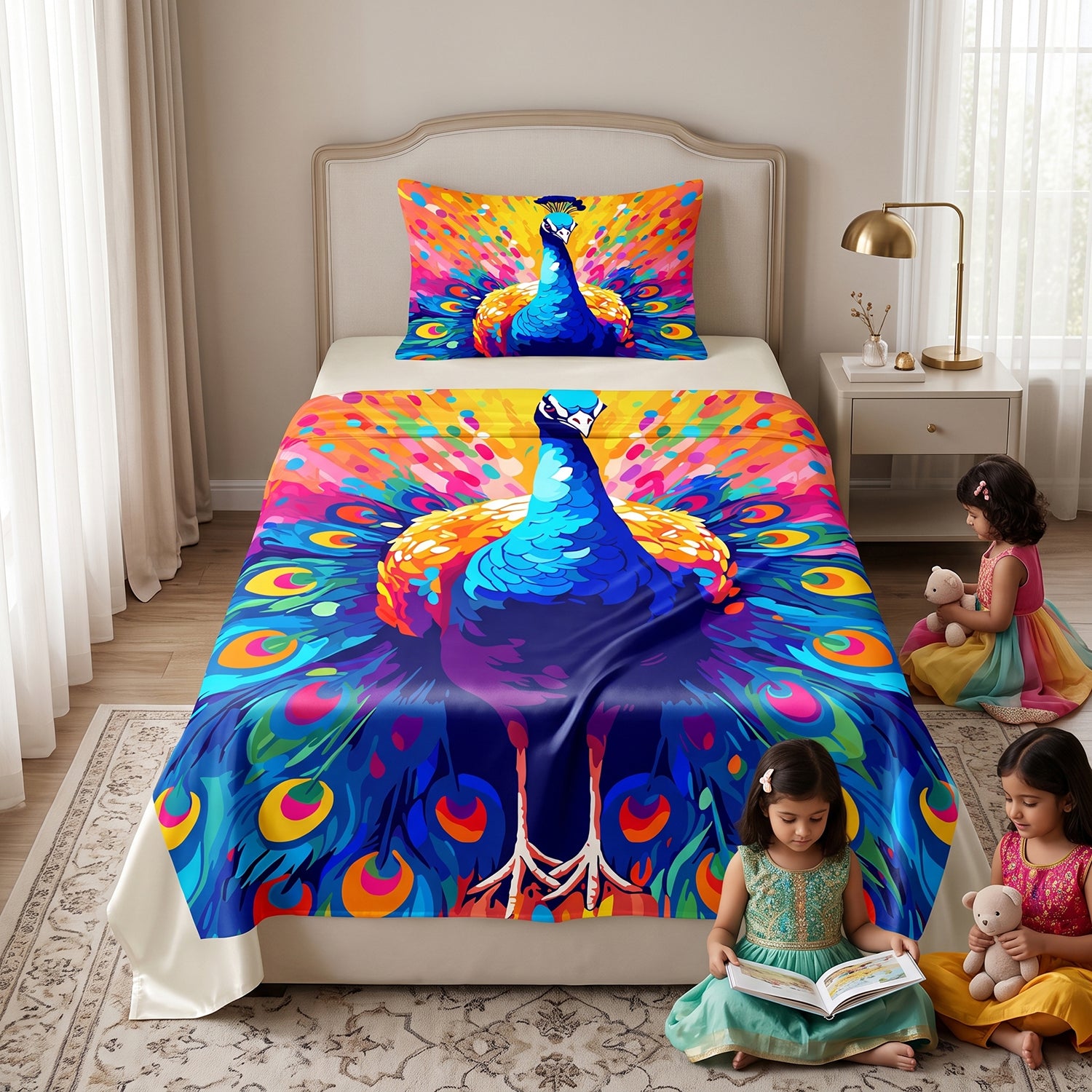 Prism kids printed bedsheet set 2 pcs by Nylsa