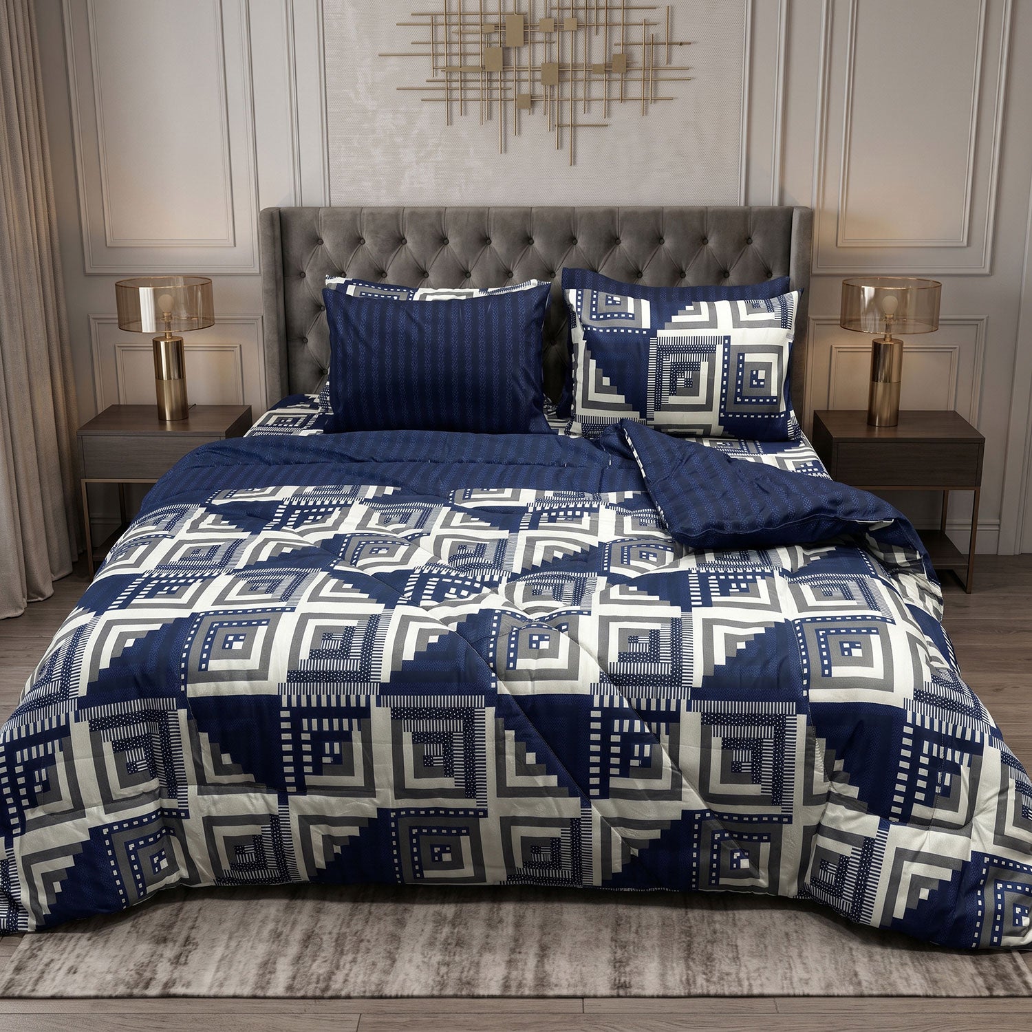 Matrix 6 Pcs quilted comforter set by Nylsa