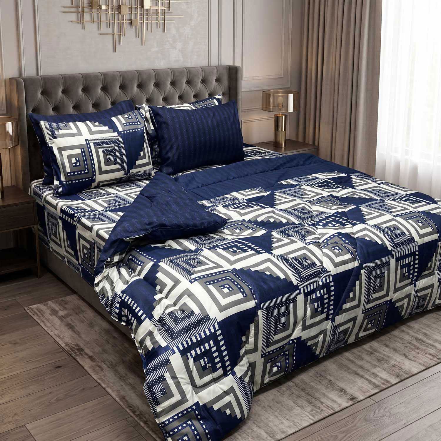 Matrix 6 Pcs quilted comforter set by Nylsa