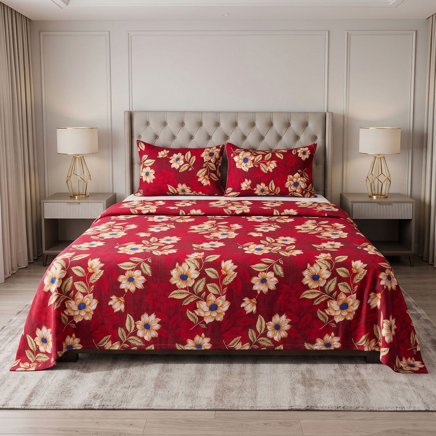 Carmela 3 Pcs King bed sheet set by Nylsa