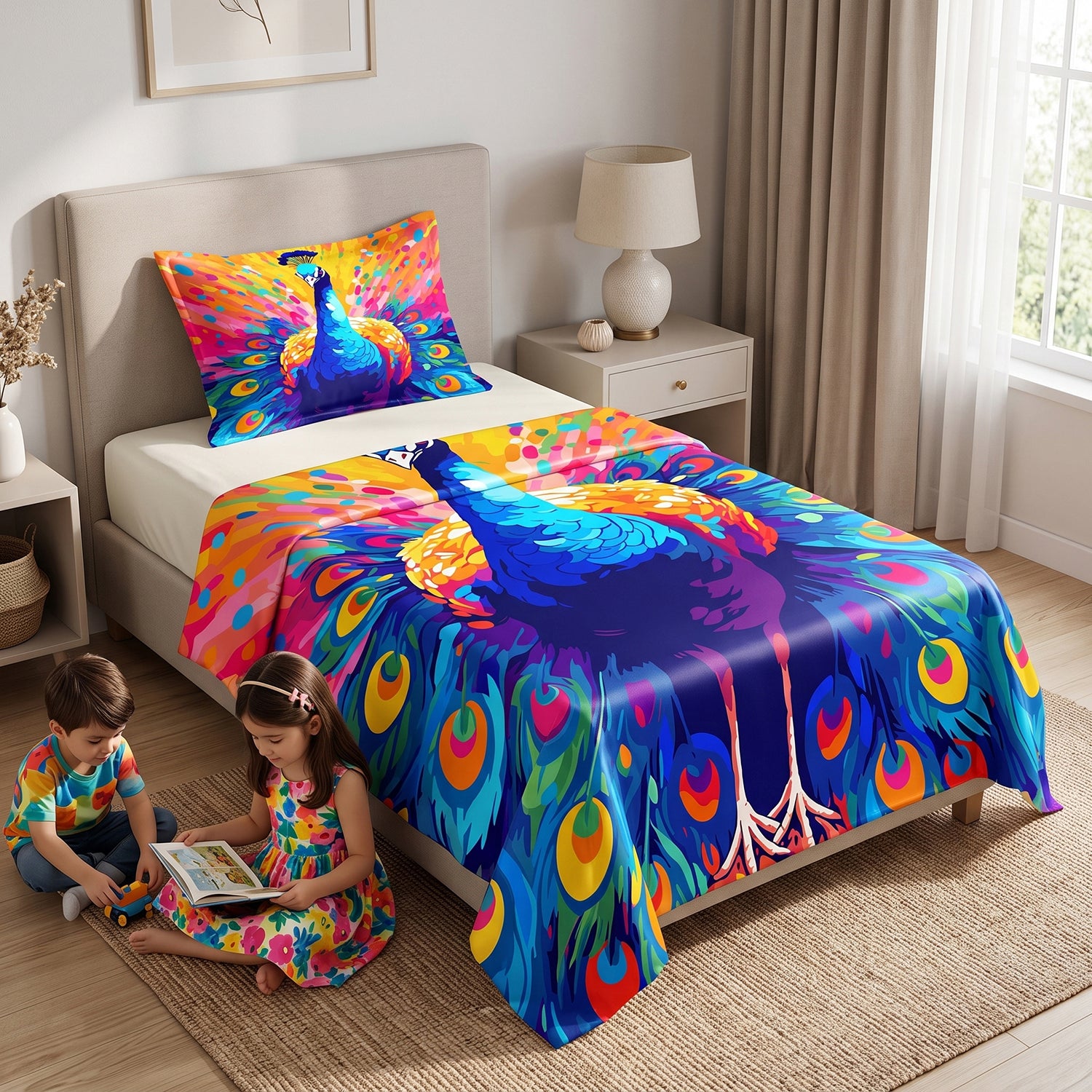 Prism kids printed bedsheet set 2 pcs by Nylsa