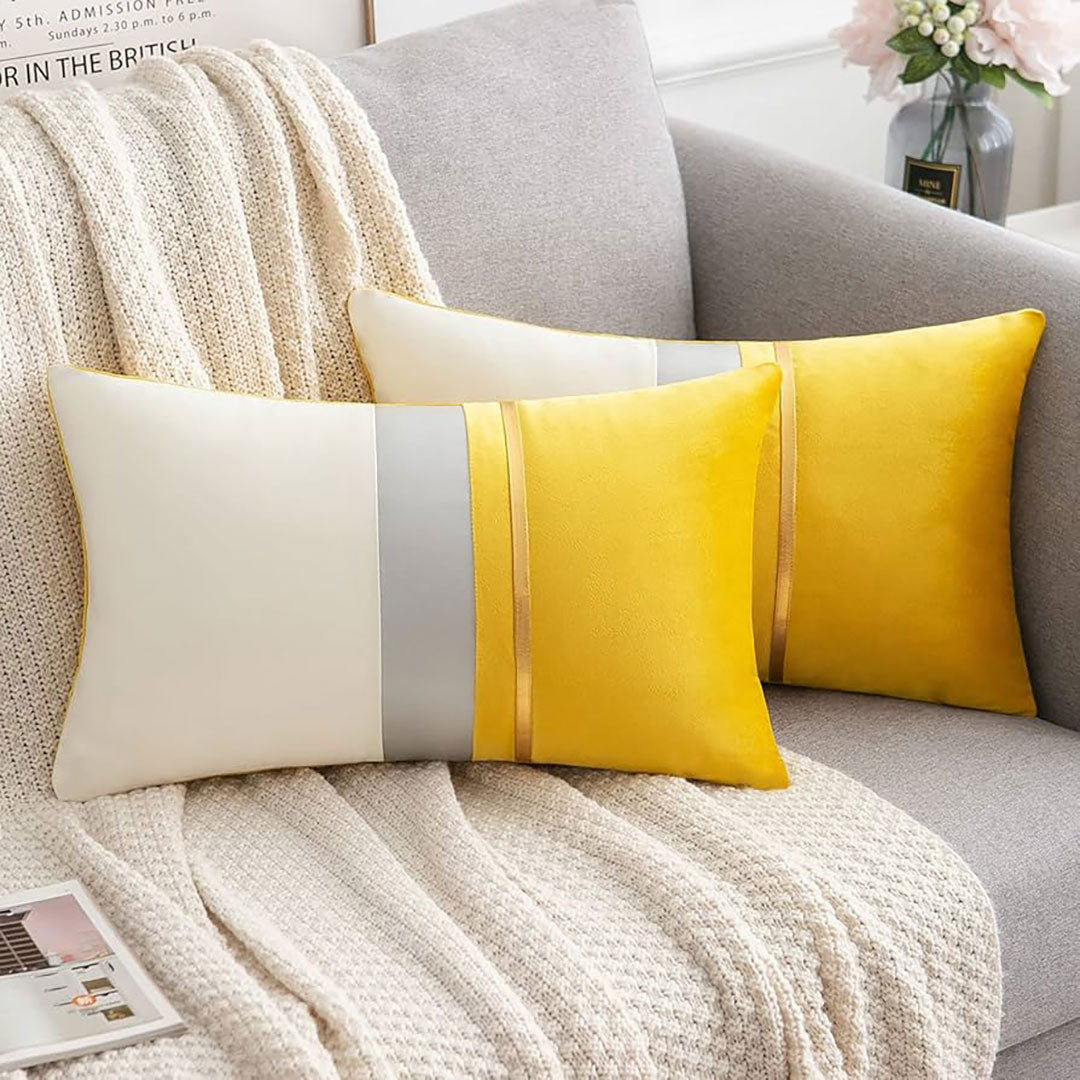 Sunbeam Stripe velvet cushion covers set of 2 by Nylsa