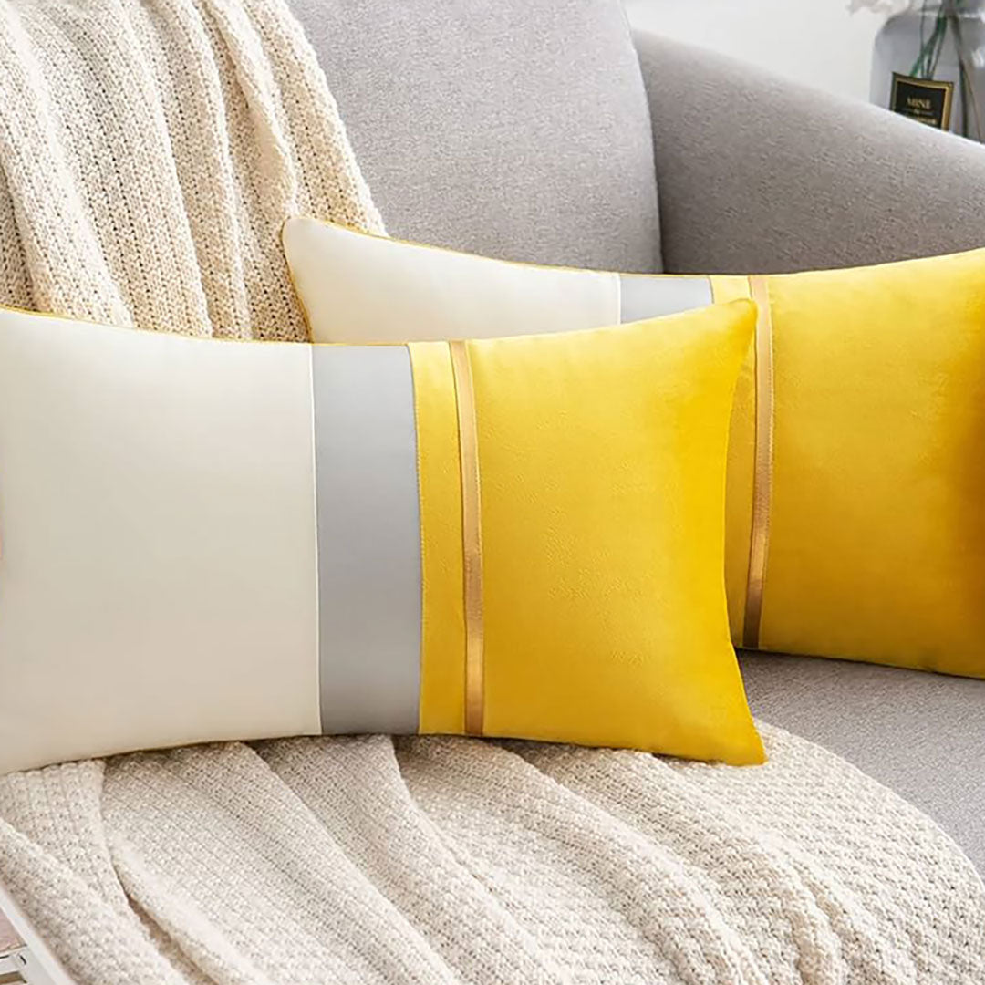 Sunbeam Stripe velvet cushion covers set of 2 by Nylsa