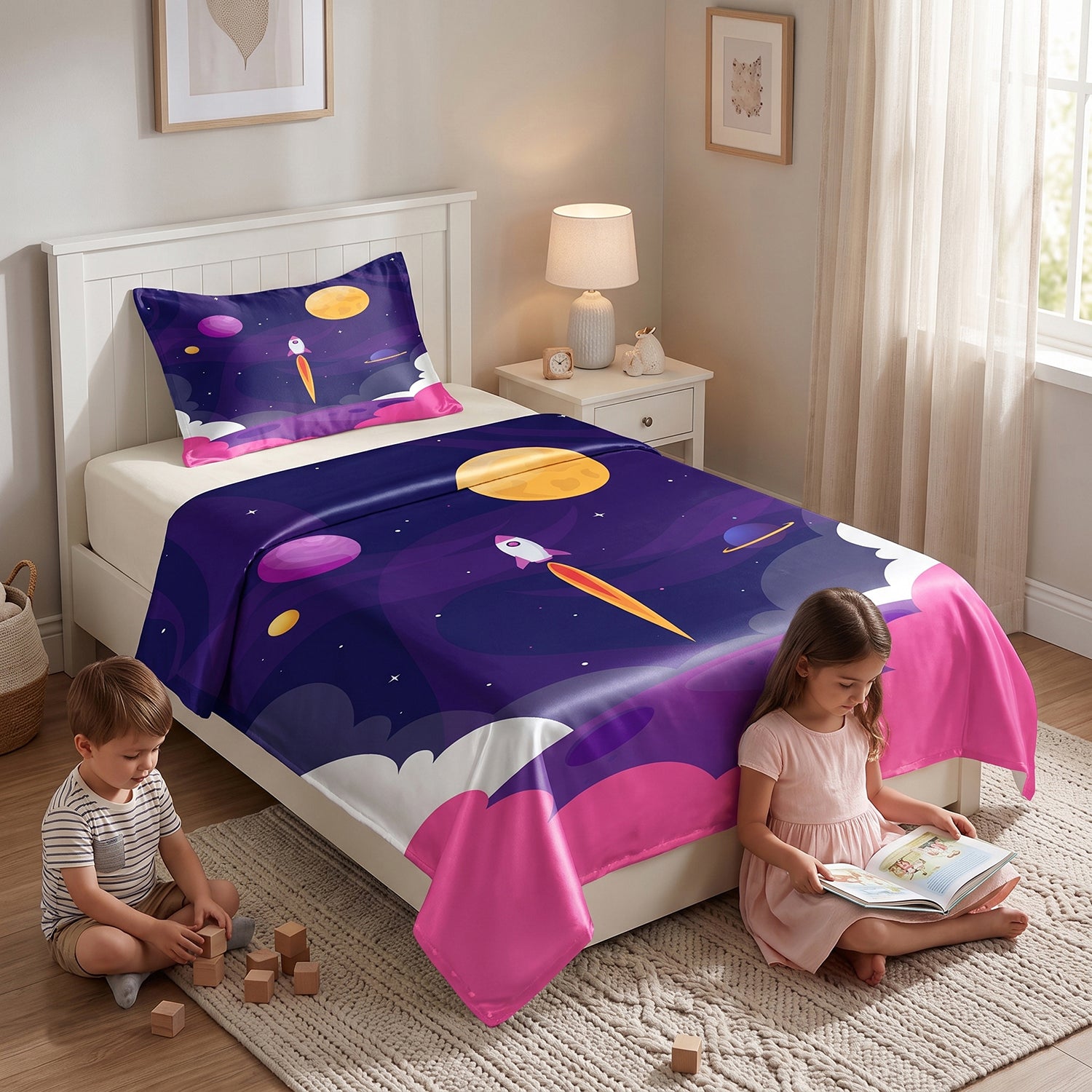 Voyager kids printed bedsheet set 2 pcs by Nylsa