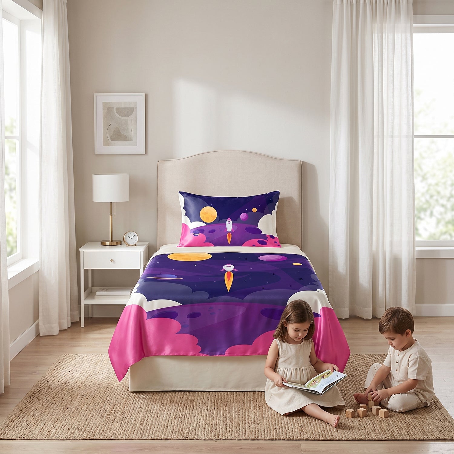 Voyager kids printed bedsheet set 2 pcs by Nylsa