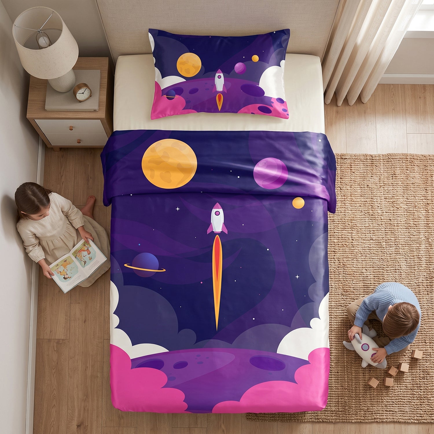 Voyager kids printed bedsheet set 2 pcs by Nylsa