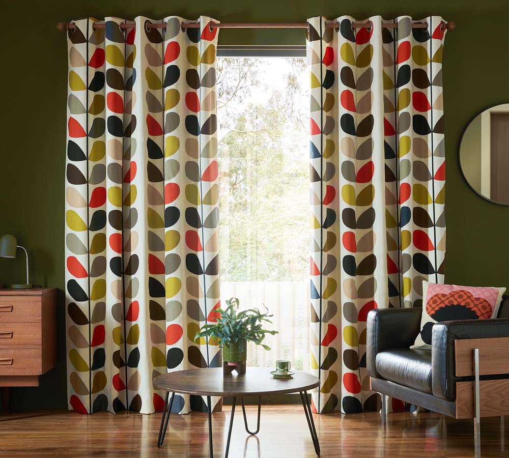 Floral Chic Digital Printed Eyelet Curtains – Pair