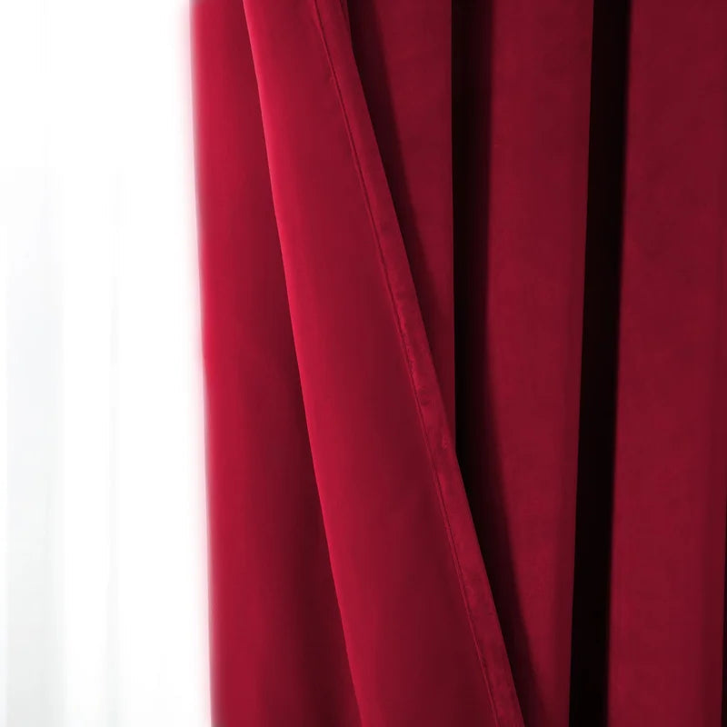 Garnet velvet eyelet curtains pair by Nylsa