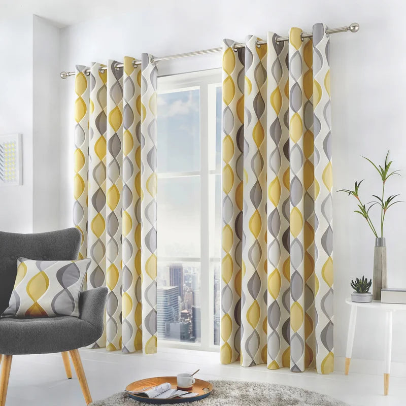 Nebula Digital Printed Eyelet Curtains – Pair