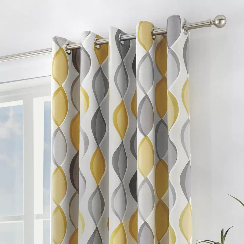 Nebula Digital Printed Eyelet Curtains – Pair