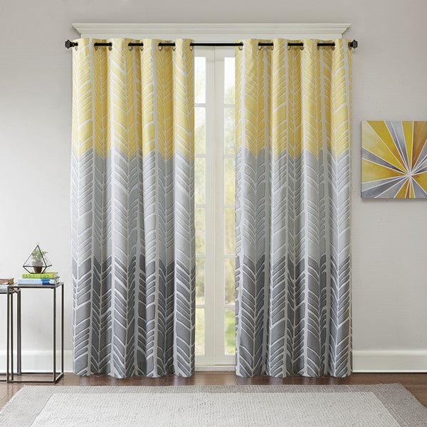 Abstract Digital Printed Eyelet Curtains – Pair