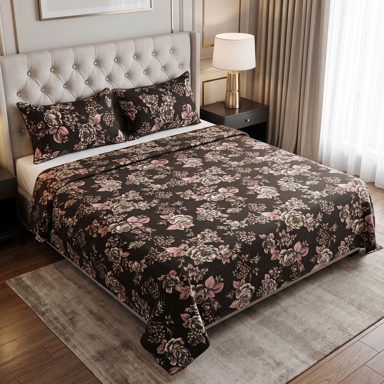 Mocha 3 Pcs King bed sheet set by Nylsa
