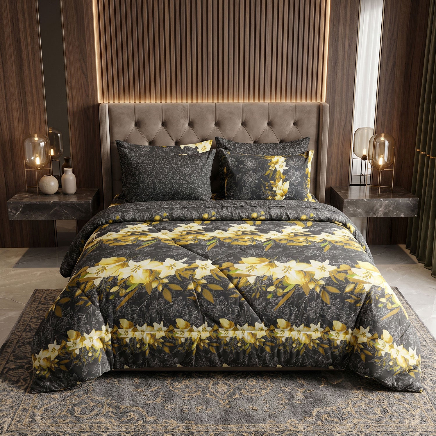 Nocturne 6 Pcs quilted comforter set by Nylsa