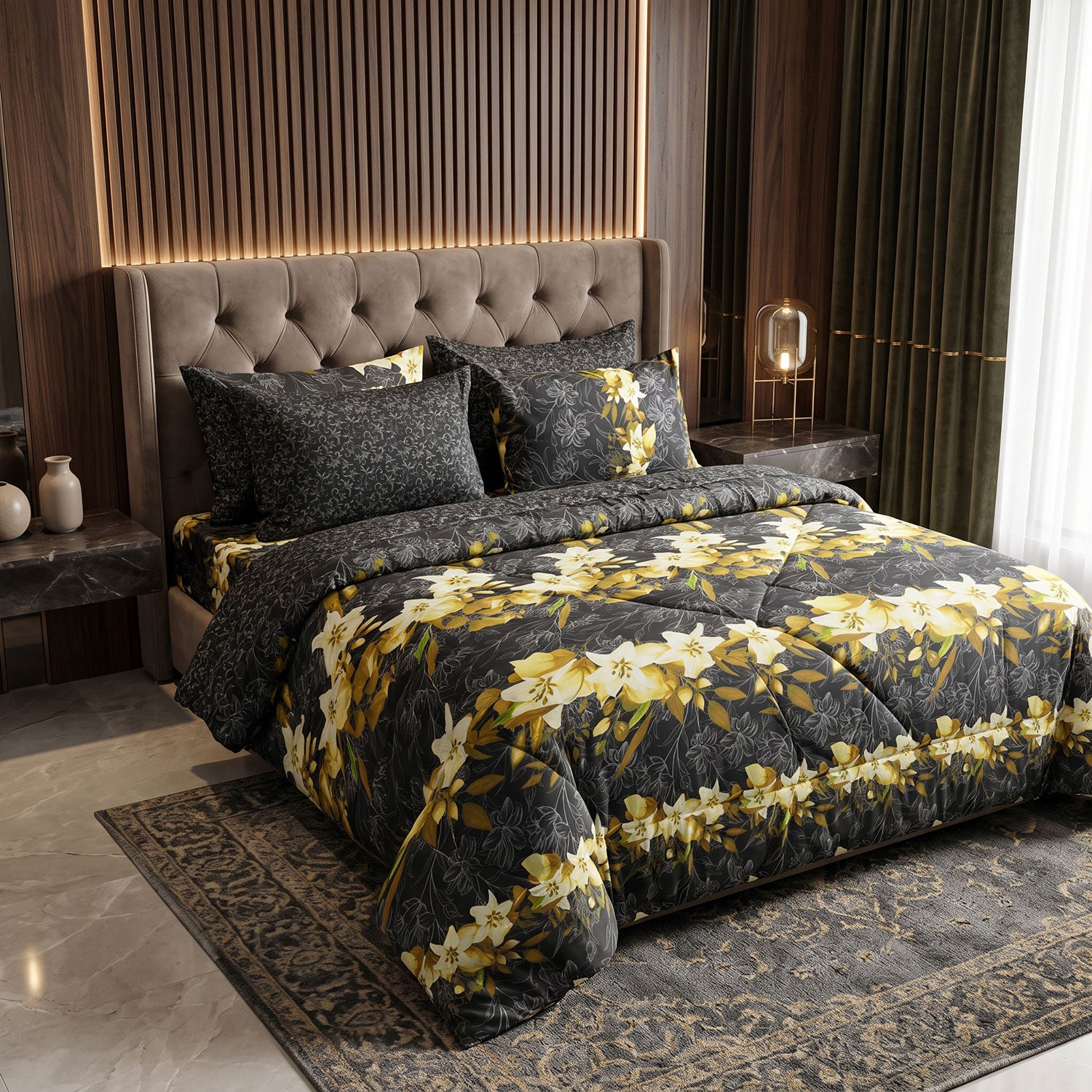 Nocturne 6 Pcs quilted comforter set by Nylsa