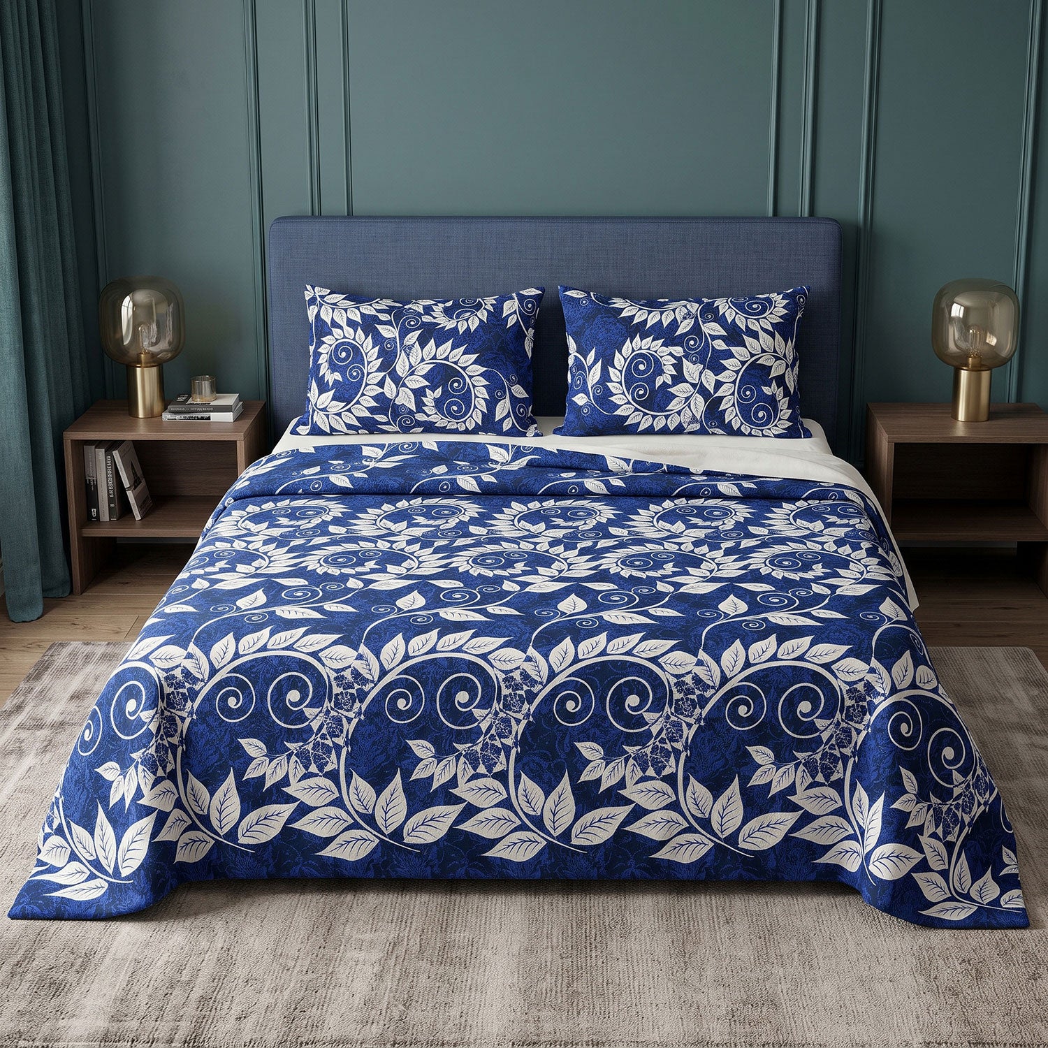 Indigo 3 Pcs King bed sheet set by Nylsa