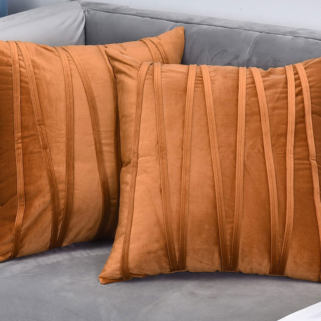 Rust Orange velvet cushion covers set of 2 by Nylsa