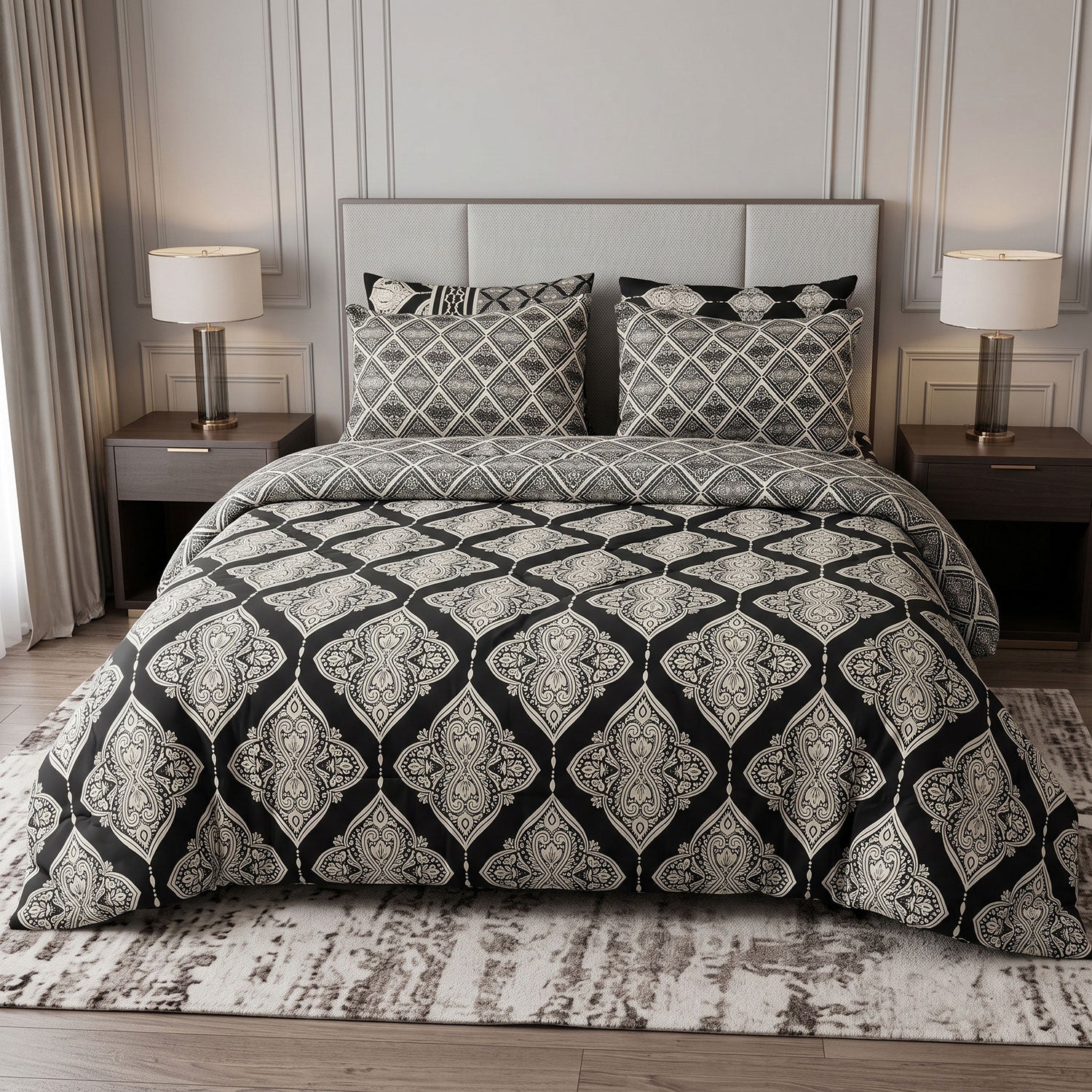 Onyx 6 Pcs quilted comforter set by Nylsa