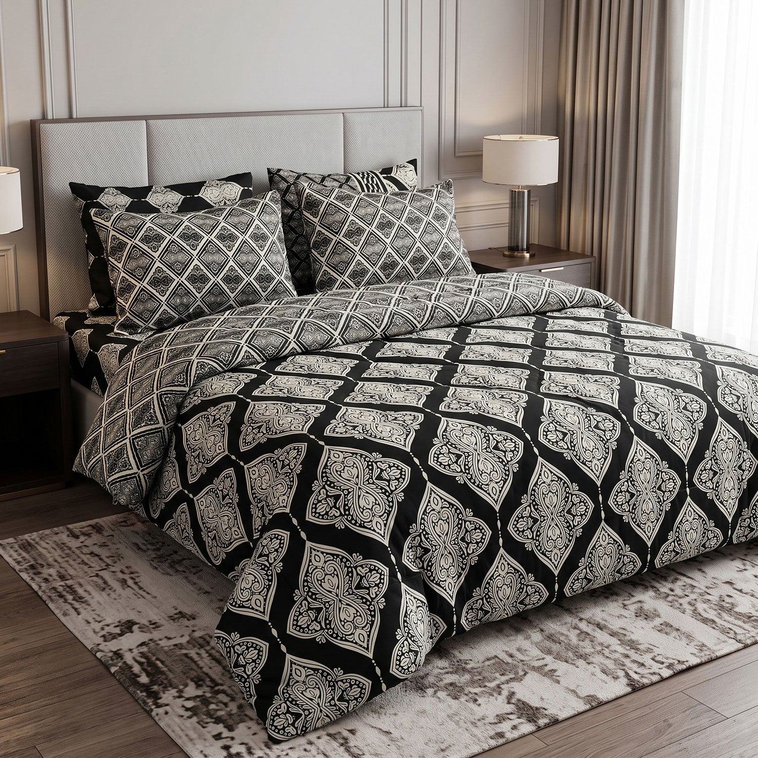 Onyx 6 Pcs quilted comforter set by Nylsa
