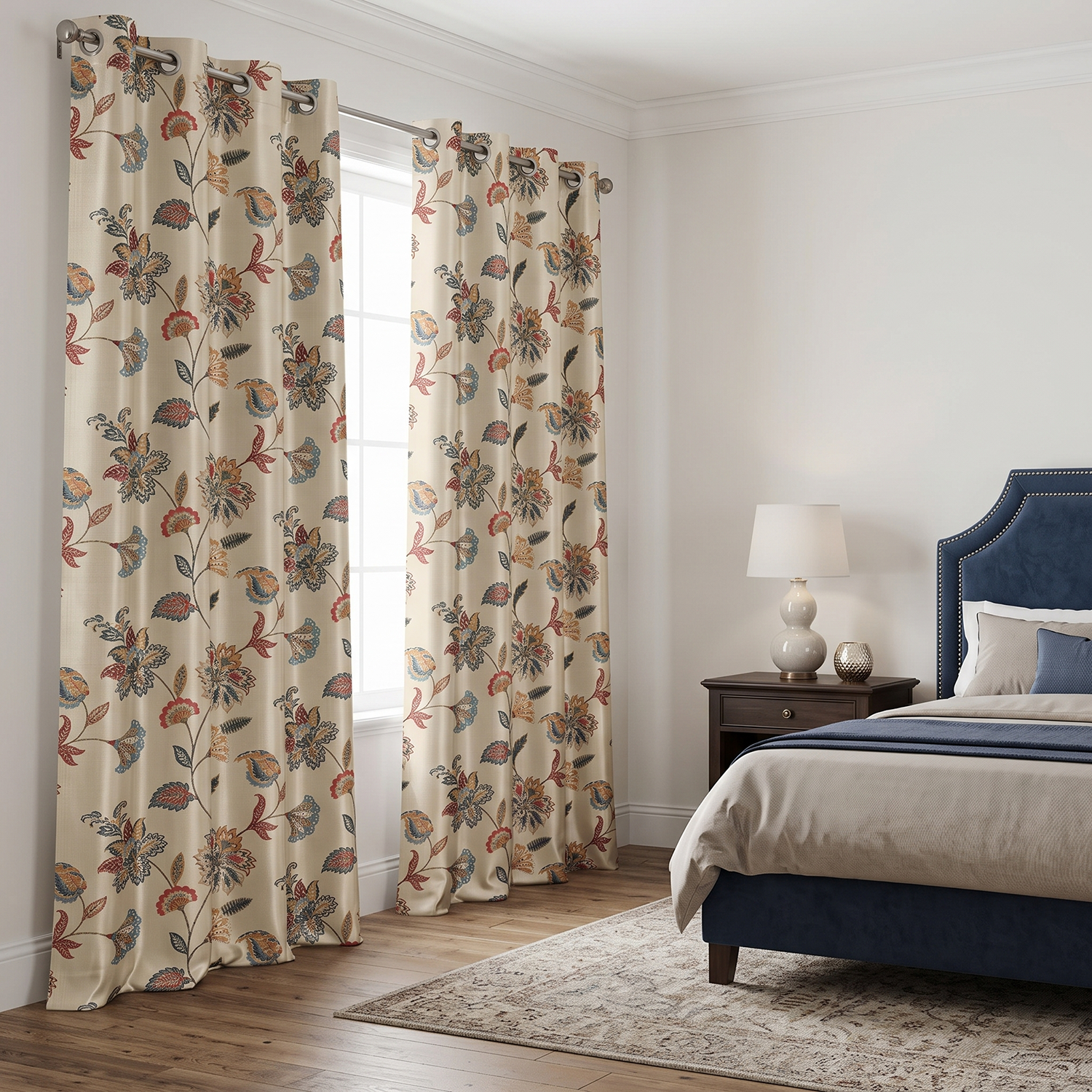 Roselle Digital Printed Eyelet Curtains – Pair