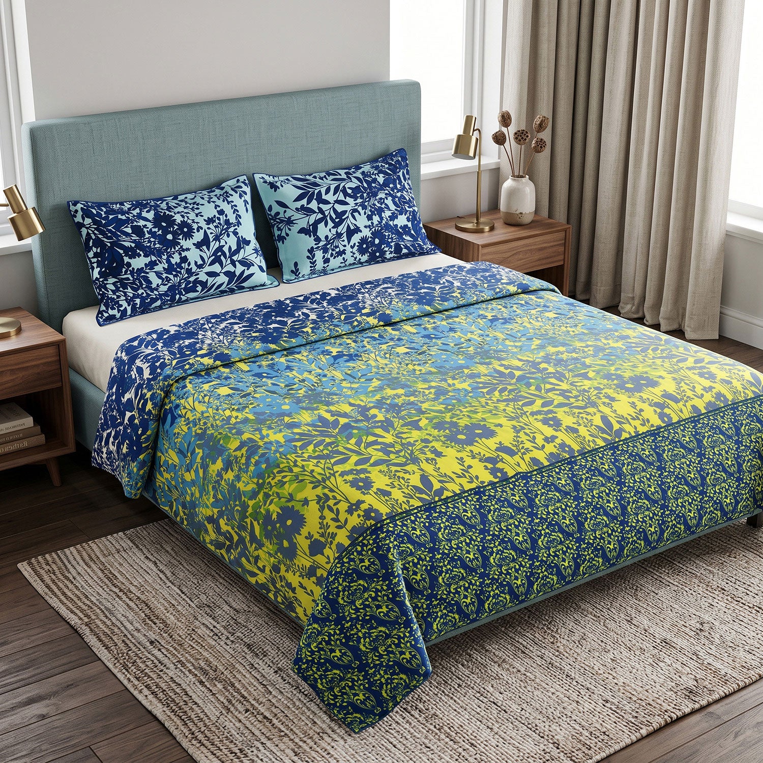 Florlime 3 Pcs King bed sheet set by Nylsa