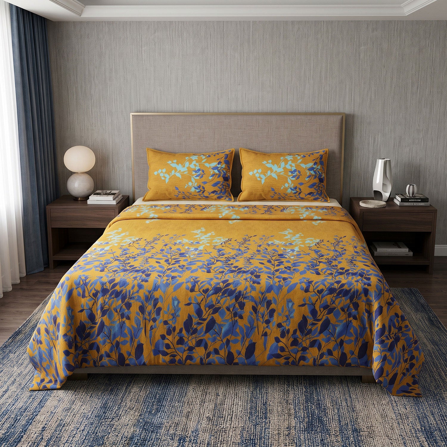 Goldfern 3 Pcs King bed sheet set by Nylsa