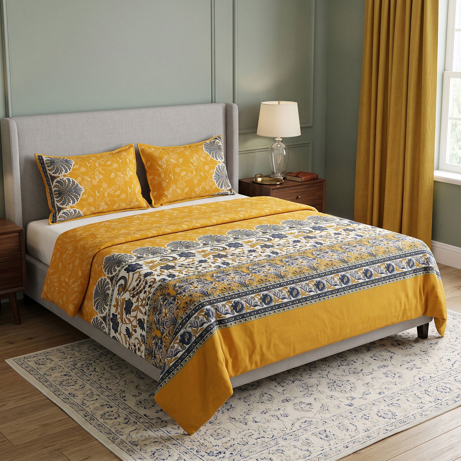 Marigold 3 Pcs King bed sheet set by Nylsa
