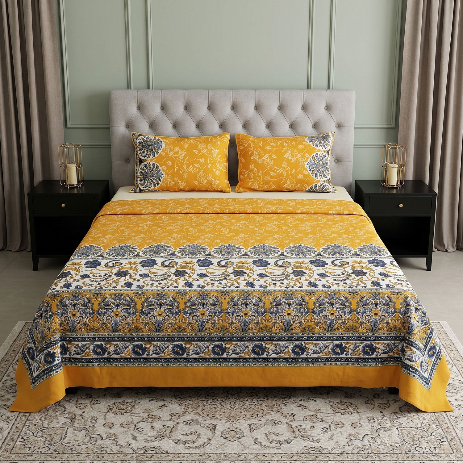 Marigold 3 Pcs King bed sheet set by Nylsa