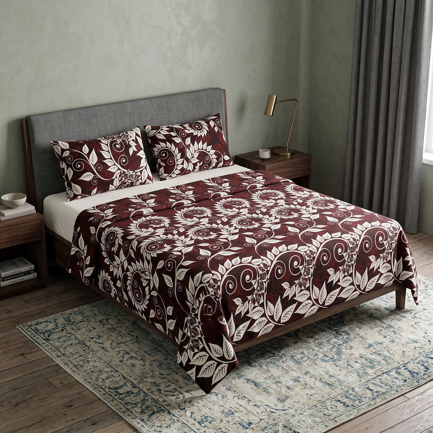 Merlot 3 Pcs King bed sheet set by Nylsa