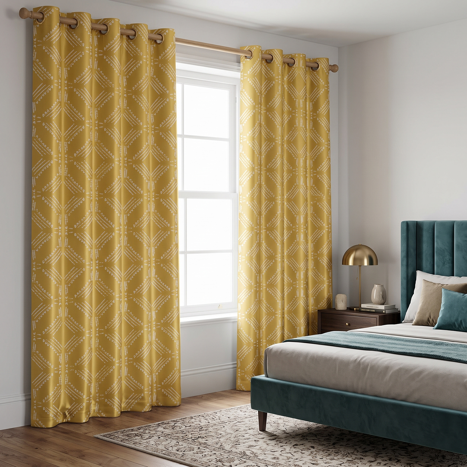 Aztec Digital Printed Eyelet Curtains – Pair