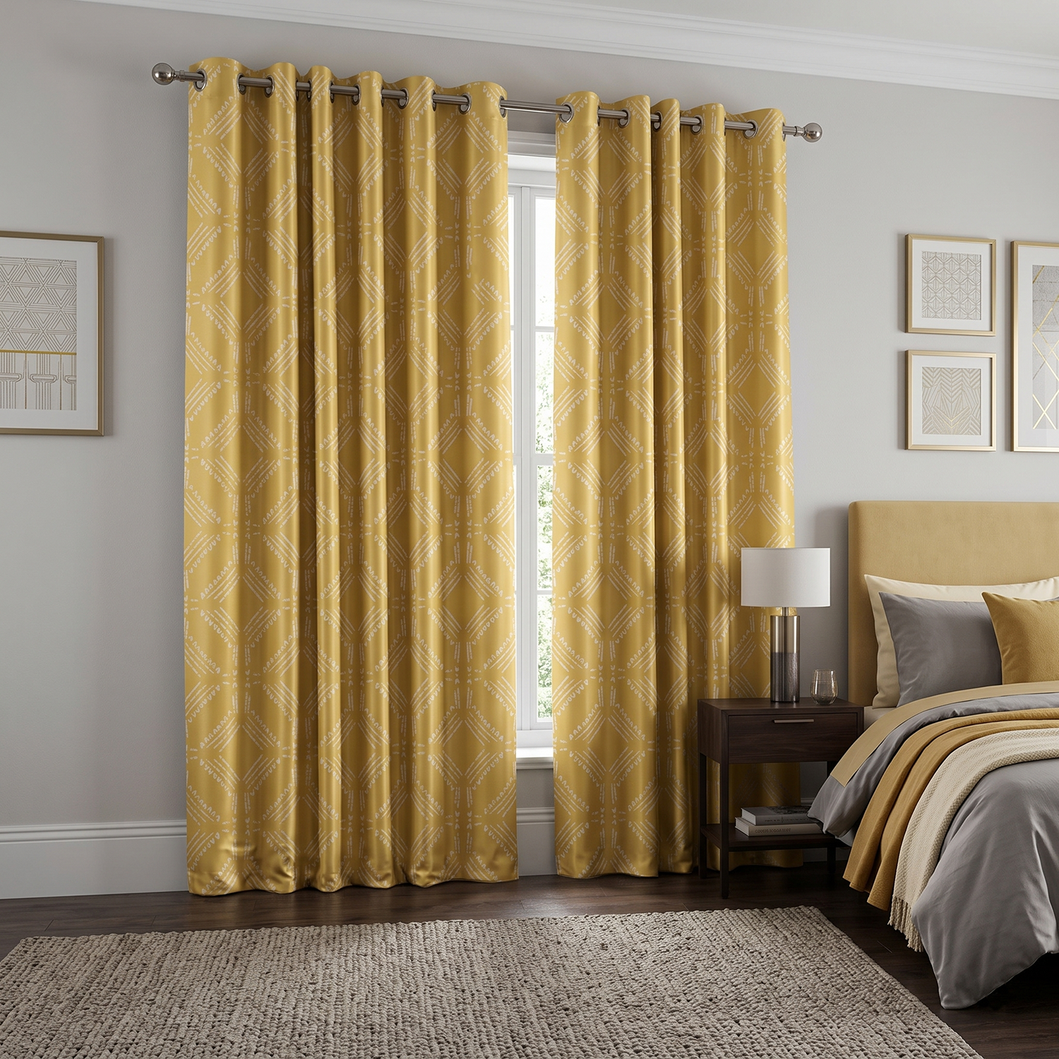 Aztec Digital Printed Eyelet Curtains – Pair